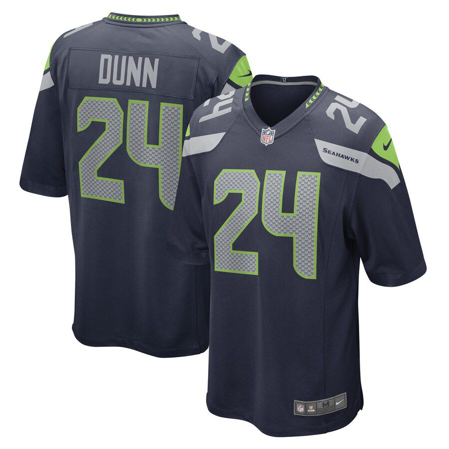 Men Seattle Seahawks #24 Isaiah Dunn Nike College Navy Game Player NFL Jersey